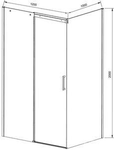 Душевой уголок 1200х1000хh2000мм, прямоуг., правый/левый, (стекло прозрачное 8мм Easy Clean, фурн.цв.хром),  ZZ Vincea Dice VSR-4D1012CL