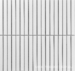 Мозаика Porcelain Mosaic Strip Mosaic 1.5х14.5 Y15F801 Белый  матовый 29.4х31.3