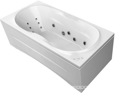 Ванна с гидромассаж., аэромас., массаж спины.,хромотерапия 180х80х63см, на раме, фронт панель, сл/перел в компл., э-ктр/кноп GNT (фрн/хром), ZZ Thermolux Demetra DEMETRA 180х80 г/м+а/м+ сп/м+хромотерапия( GNT ) ХРОМ