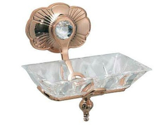 Мыльница настенная 13х17хh17см, крепления в компл., (цв. бронза/хрусталь) Margherita Z XXZ