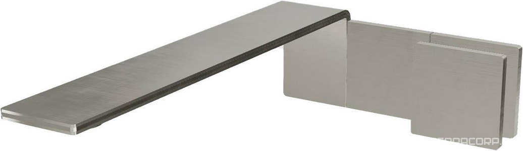 Смеситель для раковины, встраиваемый в стену, 1 ручк. вертик., излив 256мм, (цв. тертая сталь),  ZZ 3M 5mm 2852 JJ 5M