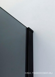 Душевая перегородка 800хh1950мм, правая/левая, (стекло графит 8мм, поперечный кронштейн 700-1050мм, фурнит. цв.черный),  ZZ Cezares Liberta LIBERTA-L-1-80-GR-NERO