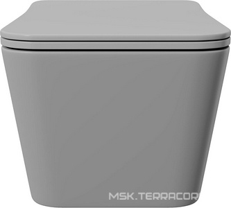 Унитаз подвесной 520х370мм, безободковый, сиденье с микролифтом, крепёж в компл., (цв.серый матовый),  Aqueduto Macio MAC0130