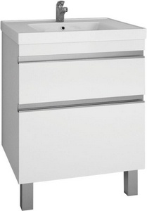Тумба напольная  Plus 60см., 2 ящика, БЕЗ раковины, цв.белый KL Dreja Grace 99.0904
