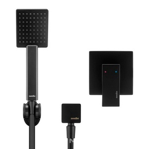 Душевой набор: смеситель встраив. в стену с внутр.частью, ручной душ, шланг 1,75м, кронштейн, шланговое подсоединение, (цв.черный матовый), Platta ZZ Swedbe platta 5551B