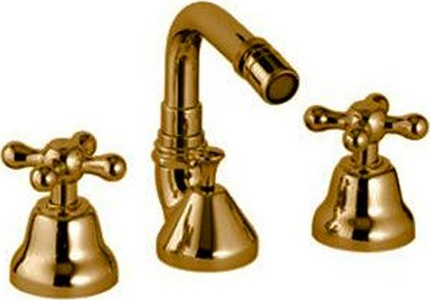 Cмеситель для биде на 3 отв., с д/к, (цв.бронза),  ZZ 3M Romantica 3627 UU VE