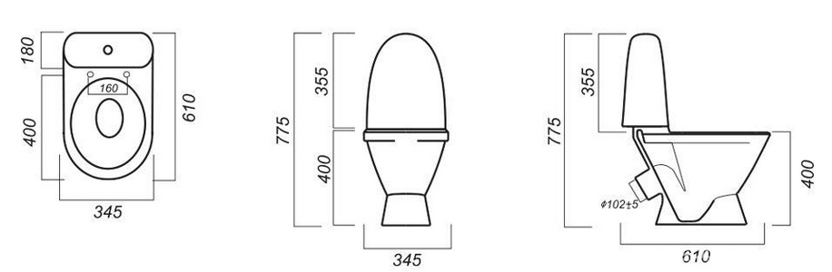 Унитаз-компакт "", косой выход, арматура 1-режим. "Уклад", сиденье полипропилен, крепление в комплекте Sanita Виктория WC.CC/Victoria/1-P/WHT.G/S1 (VICSACC01090111)