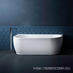 Ванна1700х750х580 мм, акрил, отдельностоящая, слив-перелив цв.хром в комплекте, цвет белый Vincea XX