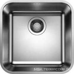 Мойка кухонная Blanco Supra 400 U сталь без клапана| 43x43x17