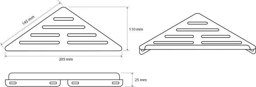 Мыльница-решетка, угловая,  нержавейка (цв.хром),  ZZ Bemeta Cytro 102308051