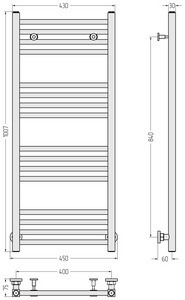 Полотенцесушитель водяной "" 1000*400 мм, подключ. 3/4, комплектующие в комплекте, цв. матовое золото ZZ Сунержа Модус 032-0250-1040
