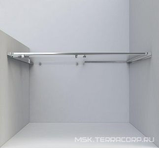 Дверь для душа, в нишу 1350хh1900мм, раздвижная, 1 дверь, 1 неподв.секция, правая/левая, (стекло шиншила 6мм, фурн.цв.хром),  ZZ Vincea Garda VDS-1G135CH