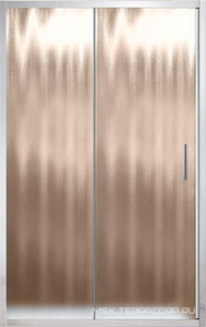 Дверь для душа, в нишу 1350хh1900мм, раздвижная, 1 дверь, 1 неподв.секция, правая/левая, (стекло шиншила 6мм, фурн.цв.хром),  ZZ Vincea Garda VDS-1G135CH