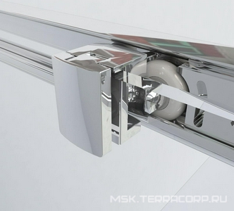 Дверь для душа, в нишу 1350хh1900мм, раздвижная, 1 дверь, 1 неподв.секция, правая/левая, (стекло шиншила 6мм, фурн.цв.хром),  ZZ Vincea Garda VDS-1G135CH