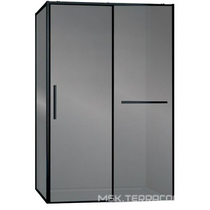 Душевой уголок 1200х900хh2000мм, прямоуг., правый/левый, (стекло тонированное 6мм Easy Clean, фурн.цв.черный матовый),  ZZ Vincea Slim Soft VSR-1SS9012CGB