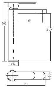 Смеситель для раковины AF300-11B, однорычажный, высокий, цв. черный ZZ Aquanet passion 00243294