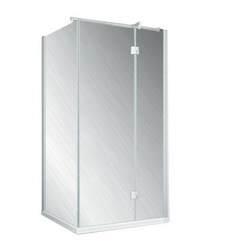 Душевое ограждение AFP-Fis Retta, 100x100x1995 мм, ПРАВОЕ, профиль глянцевый хром, стекло прозрачное, с покрытием BriteGuard ZZ