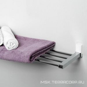 Полка для полотенец Leine 63,5 см, крепеж в комплекте, цв. хром + белый ZZ Wasserkraft leine K-5011WHITE
