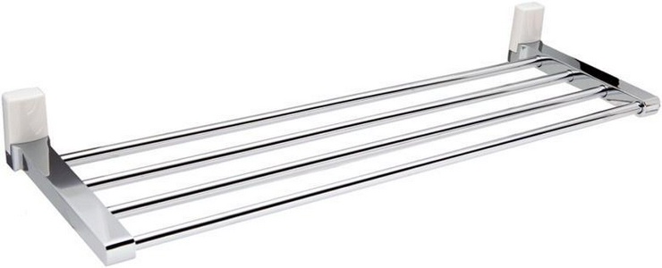Полка для полотенец Leine 63,5 см, крепеж в комплекте, цв. хром + белый ZZ Wasserkraft leine K-5011WHITE