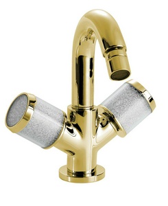 Смеситель для биде, пробка слива click-clack в компл., (цв. золото),  XX Maier Starlights 77.011 ORO