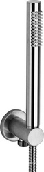 Душевой гарнитур, кругл., кронштейн совмещ.со шланговым соед., лейка д/д ручн., шланг д/д, (цв.сталь), Paffoni ZZ
