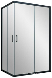 Душевое ограждение ZA-F Novo , 1200x900x1900 мм,  профиль черный матовый, стекло прозрачное с покрытием BriteGuard, ZZ