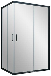 Душевое ограждение  Novo , 1200x900x1900 мм,  профиль черный матовый, стекло прозрачное с покрытием BriteGuard, ZZ Vegas Glass ZA-F ZA-F Novo120*90 02М 01 / BriteGuard