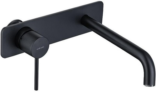 Смеситель для раковины, встраиваемый в стену, излив 220мм, встраив.часть в компл., (цв.черный матовый),  ZZ Allen Brau Glority 5.51004-31