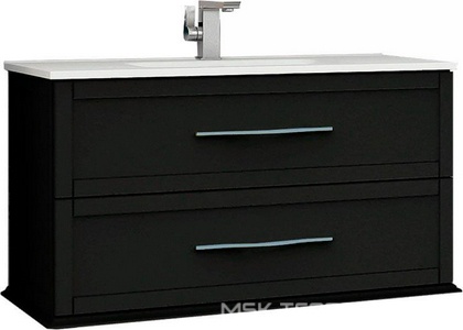 База подвесная под раковину с двумя выдвижными ящиками доводчиками, 100x46x55см, (цв.Nero grafite),  ZZ Cezares Tiffany 54952