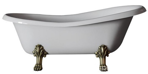Ванна свободностоящая 170х81хh74cм, на лапах "LEONE" LUX, слив-перелив в компл., (искусственный камень цв.белый, фурнитура цв.бронза), Bella ZZ