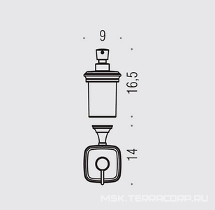 Дозатор настенный, (стекло матовое, креплен. цв.хром)  Colombo Portofino B9325
