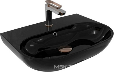 Раковина Bien Vokha MDLS05501FD1B9000 55 см, черная глянец| 55x15x42