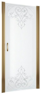 Дверь в нишу , 85x190 см, универсальное, профиль бронза, рисунок прозрачный стекло матовое, ZZ Vegas Glass EP ЕР 85 05 ARTDECO D1
