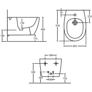 Биде подвесное 510х363мм, (цв.черный матовый),  ZZ Allen Brau Fantasy 4.11006.31