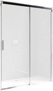 Односекц. раздв. дверь с неподв.сегмен, в нишу 1360-1400хh1900мм, крепл.справа, вход слева,(проф.мат.серебро,стекло проз.Anti-Pl.6мм),Huppe Aura eleg Huppe Huppe Design Pure 401506 087 322