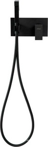 Смеситель совмещённый с гигиеническим душем, (готовый комплект: лейка, шланг металлизированный 120см., скрытая часть), (цв.чёрный матовый), Cezares ZZ Cezares Unika UNIKA-DIF-NOP