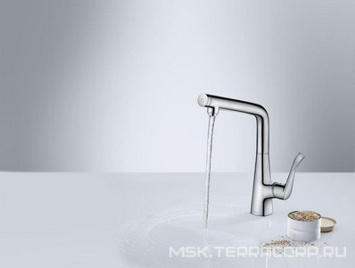 Смеситель для кухни, 320, 1jet, (цв.нерж.сталь),  ZZ Hansgrohe Metris Select M71 14883800