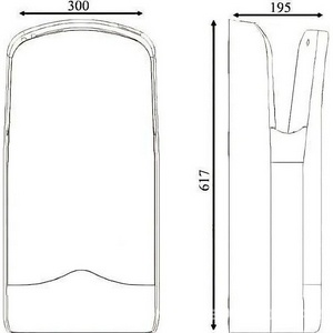 Сушилка для рук Nofer  01303.W, 30x19.5x61.7 см,1760 Вт, сенсорная, цвет белый, ZZ Nofer V-JET 01303.W