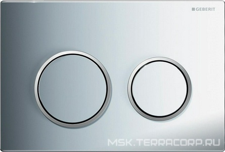 Клавиша смыва, (пластик цв.хром / обод на кнопках матовый хром), 20 ZZ Geberit Omega 115.085.KH.1