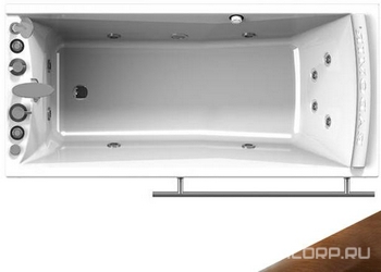 Ванна акрил. "ВЕГА-СТАНДАРТ-BRONZE", 1680х780 мм, левая, фронт. пан., ГМ4, НМ2, СМ4, подголовник, каркас и слив-перелив бронза в компл. ZZ