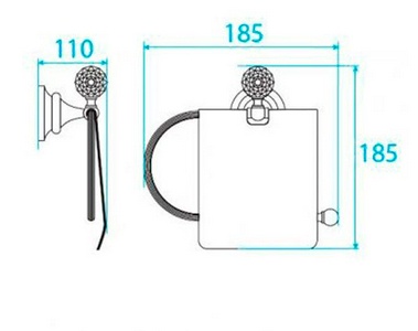 Держатель туал.бумаги с крышкой (цв.бронза, Swarovski),  ZZ Cezares Olimp OLIMP-TRH-02-Sw