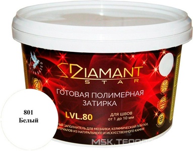 Полимерная затирка  801 белый 2 кг. XX Антураж Diamant Star 801