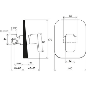 Смеситель настенный без переключателя TD F 062.00 Ravak 10° FREE X070135