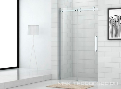 Душевая дверь (1580-1610) х1950 мм,  1сегм. раздвиж, вход 600 мм, 1 неподв.,(стекло-прозрачное 8 мм, профиль-хром), Stylus ZZ Cezares Stylus M STYLUS-O-M-BF-1-160-C-Cr