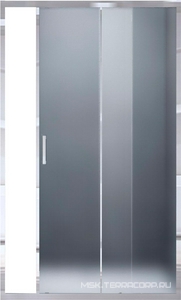 Дверь для душа, в нишу 1300хh1900мм, раздвижная, 1 дверь, 1 неподв.секция, правая/левая, (стекло текстурное 6мм, фурн.цв.хром),  ZZ Vincea Alpha VDS-3AL130MT
