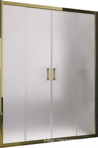 Дверь в нишу 190xh200 см, четырехсекционная, две створки из центра, профиль бронза, стекло сатин ZZ Vegas Glass Z2P Z2P TUR NOVO 190 05 10