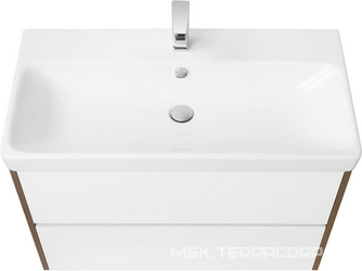 Тумба-умывальник  90 см (без раковины Адриана) цвет белый/дуб рустикальный ZZ Aquaton Сканди 1A251901SDZ90