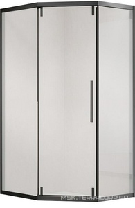 Душевой уголок 1000х1000хh2000мм, 5-ти угольный, раздвиж. дверь правая/левая, с 2 неподв.сегментами, (стекло прозрач 6мм, фурн.цв.черный мат),  ZZ Vincea Show VSP1-4SH100CLB