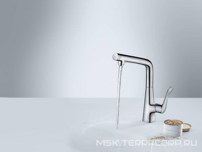 Смеситель для кухни, 320, 1jet, (цв.хром),  ZZ Hansgrohe Metris Select M71 14883000