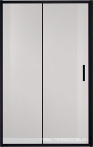 Дверь для душа, в нишу 1150хh1900мм, раздвижная, 1 дверь, 1 неподв.секция, правая/левая, (стекло прозрачное 6мм, фурн.цв.черный мат.),  ZZ Vincea Garda VDS-1G115CLB